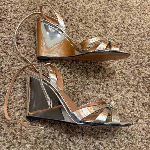 Aquazzura Tati Wedges Silver Size 38.5 - Picture 2 of 5